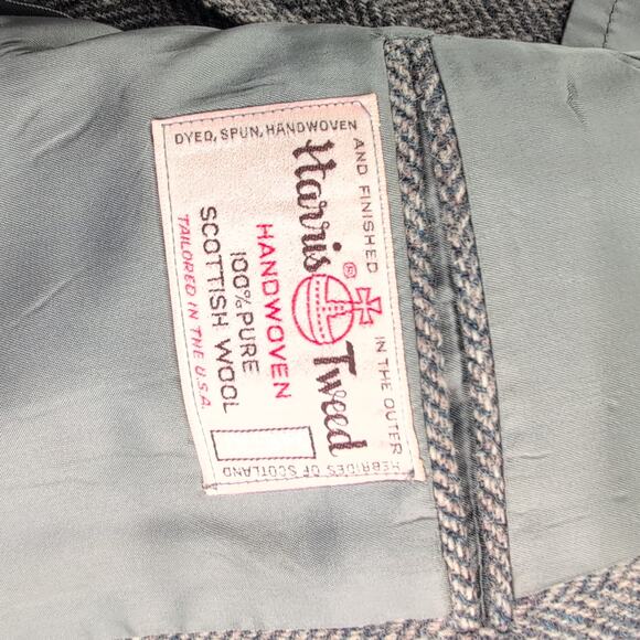 Rare Harris Tweed Handwoven 100% Pure Scottish Wool Sport Coat Gray Men's 41 - Picture 6 of 10